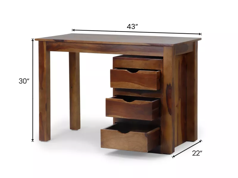 Alexa Study Table with Wooden Chair and Bookshelf